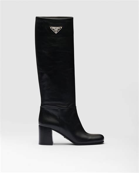 805 prada black boots|Black Leather Boots .